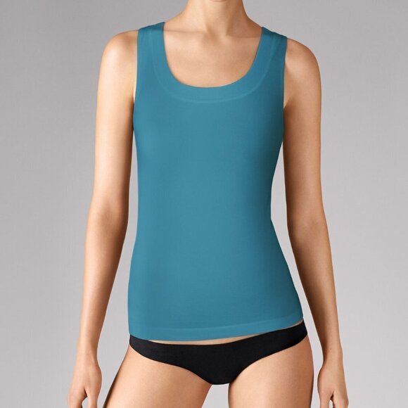 Wolford Athens Sleeveless Top Pacific Blue - Picture 1 of 10
